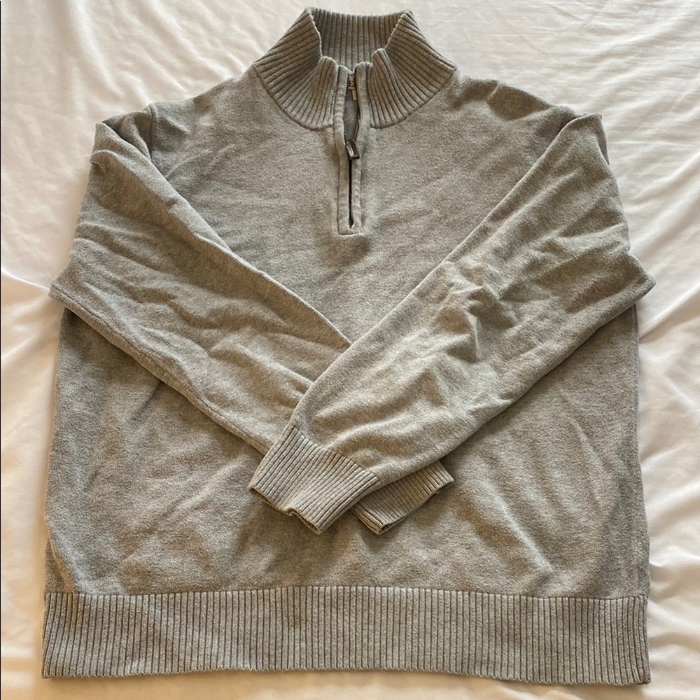 Men's Gray Half-Zip Sweater